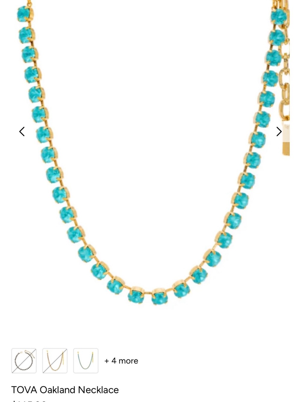 TOVA Oakland Turquoise summer necklace in gold